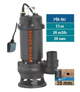MOMENTUM 50WQ-10-0.75F- 1HP-220V- DÖKÜM GÖVDELİ PİS SU DRENAJ DALGIÇ POMPASI
