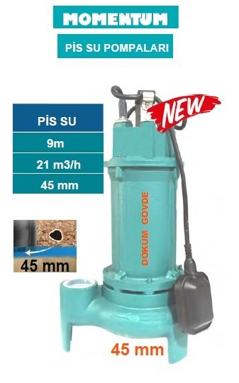 Momentum PSP50-12/1.1F 1.5Hp 220V Döküm Gövdeli Pis Su Drenaj Dalgıç Pompa