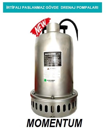 MOMENTUM QDN150F 2HP-220V PASLANMAZ GÖVDELİ İRTİFALI DRENAJ DALGIÇ POMPA