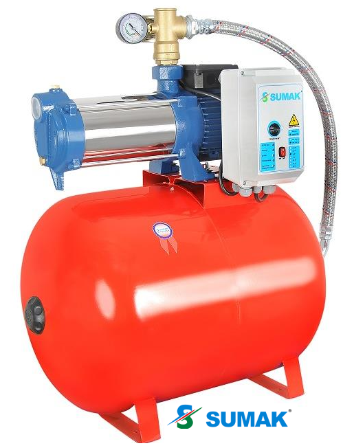 SUMAK SYMTH8-220/6 1.5HP 380V YATAY KADEMELİ SESSİZ PAKET HİDROFOR