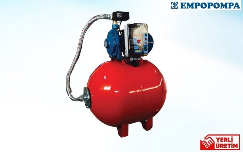 Empo EMH-ÇK 150 1.5Hp 380V 50 Litre Yatık Tanklı Çift Kademe Pompalı Paket Hidrofor
