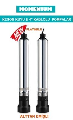 Momentum 4DS7-80 1.5Hp 220V 4'' Keson Kuyu Pompa (20 metre kablolu-Panolu-Flatörlü)