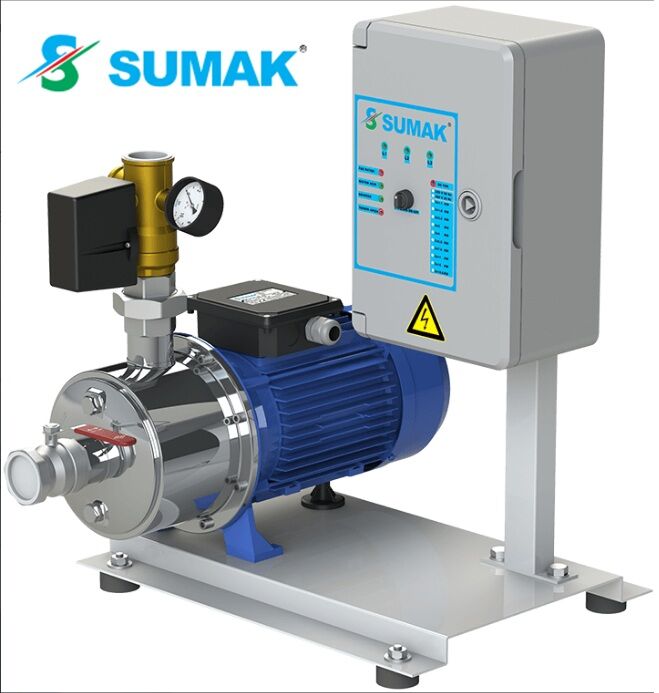 Sumak SMINOX12A220/2 1X1.6 kW 220V Tek Pompalı Emişli Kademeli Paslanmaz Yatay Hidrofor