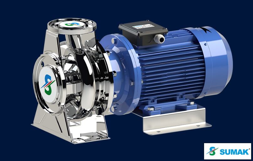 Sumak SMINOX 200/32 4Hp 380V Komple Paslanmaz Çelik Rijit Kaplinli Flanşlı Santrifüj Pompa (AISI 316)