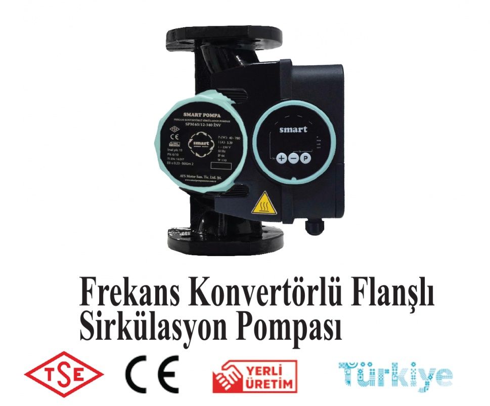 SMART SPM 65/15-340 İNV DN65 FREKANS KONTROLLÜ FLANŞLI SİRKÜLASYON POMPASI