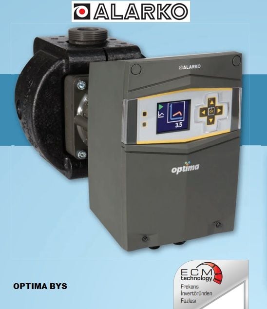 Alarko OPTIMA BYS 3/7-180 Dişli Tip Frekans Kontrollü Sirkülasyon Pompası - Grafik Ekran