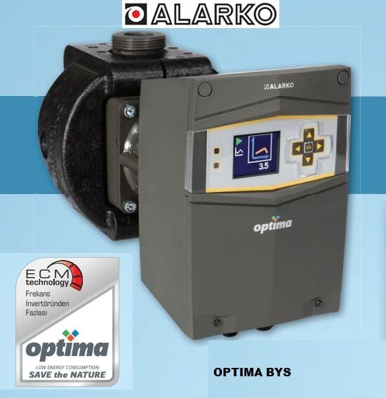 Alarko OPTIMA BYS 3/12-180 Dişli Tip Frekans Kontrollü Sirkülasyon Pompası - Grafik Ekran