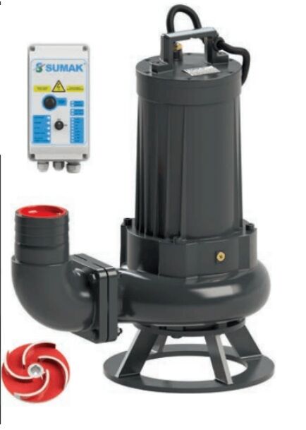 SUMAK SDTV 150/4 15HP 380v Açık Fanlı Pis Su Dalgıç Pompa