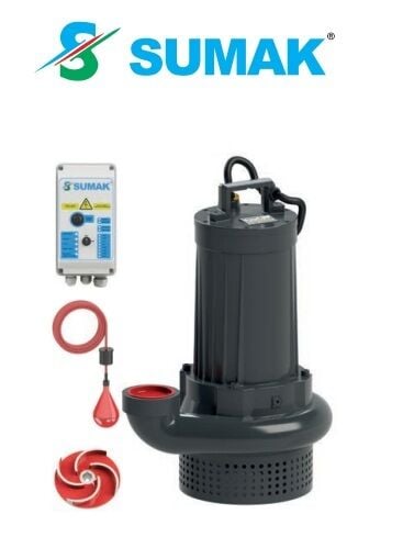 SUMAK SDTV 20/2 2.2HP 380v Açık Fanlı Pis Su Dalgıç Pompa