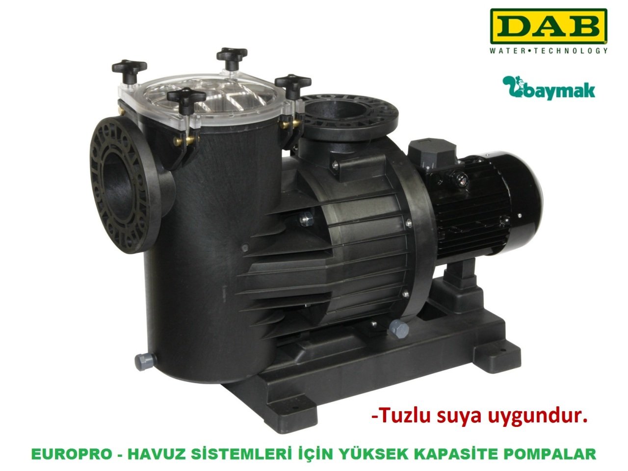 Dab EUROPRO 400 T 3kW 380V Ön Filtreli Havuz Pompa-Havuz Sistemleri İçin Yüksek Kapasite Pompa-Tuzlu suya uygun