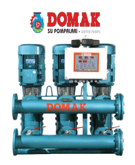 DOMAK KPDR50A‐2 TÜ - 3x10 HP 380V ÜÇ POMPALI DÜŞEY MİLLİ DÖKÜM GÖVDELİ  HİDROFOR