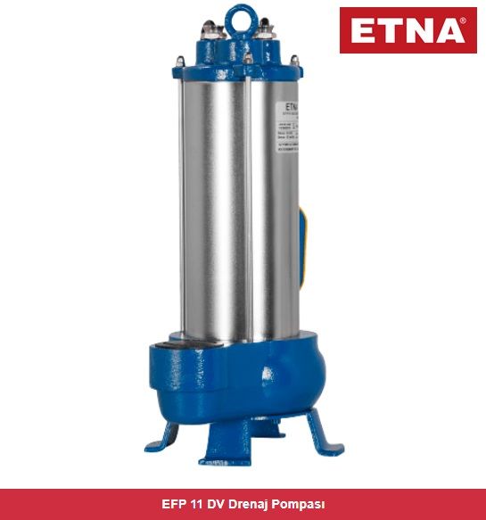 Etna EFP 11 DV 1.1kW 220V Döküm Gövdeli Vorteks Çarklı Foseptik Drenaj Dalgıç Pompa