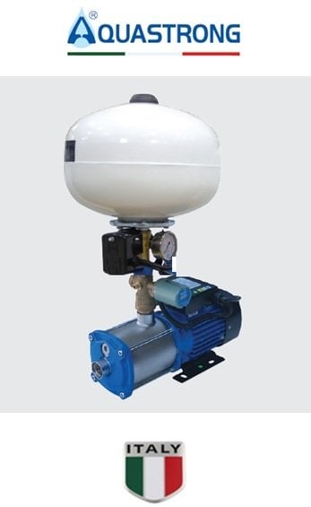 Aquastrong CH 50 XHC 4-6 1.7Hp 220V 50 Litre Küre Tanklı Paslanmaz Yatay Kademeli Paket Hidrofor