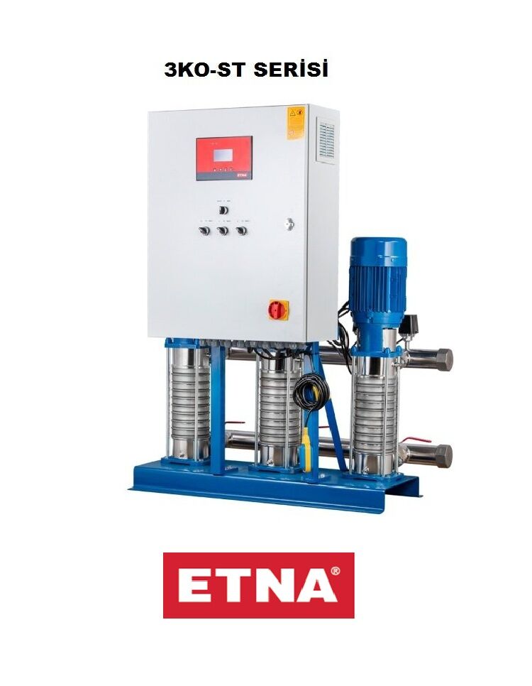 Etna 3KO-ST20/9-110 3x15Hp 380V Üç Pompalı Komple Paslanmaz Çelik Çok Kademeli Sabit Devirli Panolu Kademeli Hidrofor (Aisi 304)