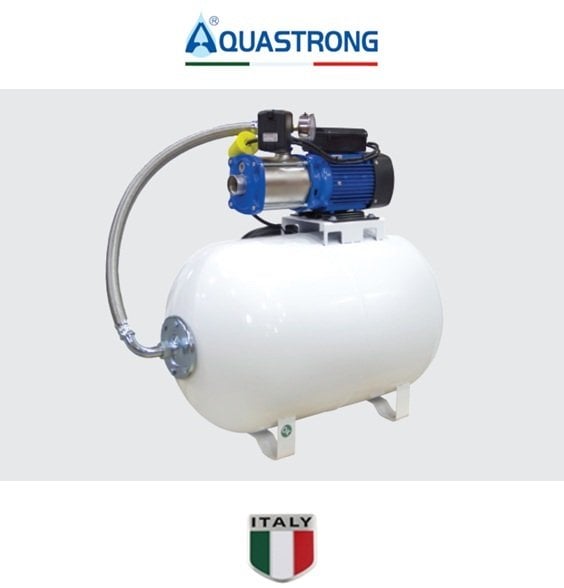 Aquastrong CH 50 XHC 4-7 2Hp 220V 50 Litre Yatay Tanklı Paslanmaz Yatay Kademeli Paket Hidrofor