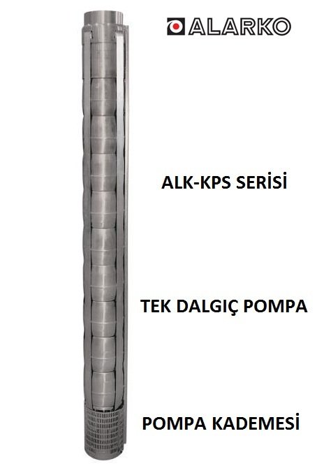 Alarko 6020/23 25Hp 6'' Paslanmaz Çelik Derin Kuyu Tek Dalgıç Pompa (Tek Pompa-Pompa Kademesi-Motorsuz) ALK-KPS Serisi