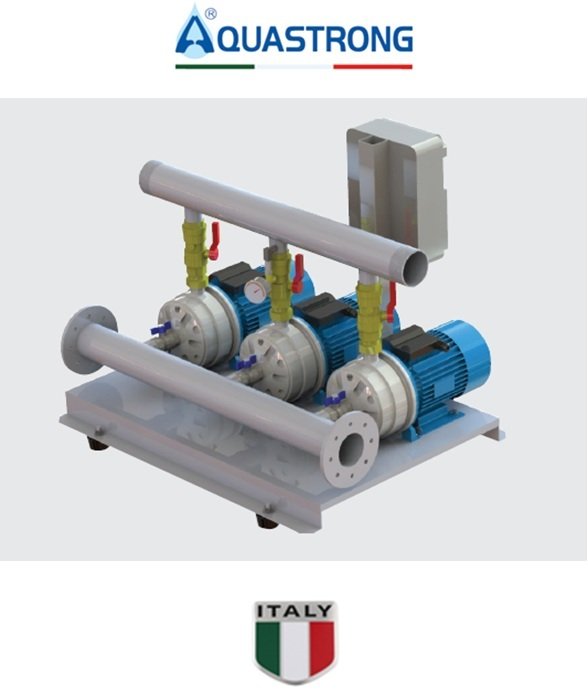 Aquastrong DC3 EDX 32-150 3x1.5kW 380V Üç Pompalı Yatay Paket Hidrofor