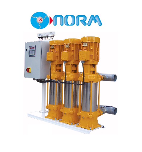 NORM NBH 3/1107 M 3x1.5 HP 220V ÜÇ POMPALI DÜŞEY MİLLİ ÇOK KADEMELİ PAKET HİDROFOR (3 POMPALI)