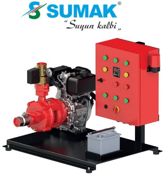 Sumak SMKT 750 EY 1X7.5 Hp 380V Tek Yatay Pompalı Elektrikli Yangın Söndürme Sistemi