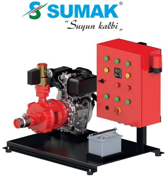 Sumak SMKT 750/2 EY 1X7.5 Hp 380V Tek Yatay Pompalı Elektrikli Yangın Söndürme Hidroforu