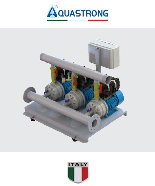 Aquastrong WDRIVE-3 EDX 40-220 3x2.2kW 380V Üç Pompalı Yatay Milli Frekans Kontrollü Paket Hidrofor