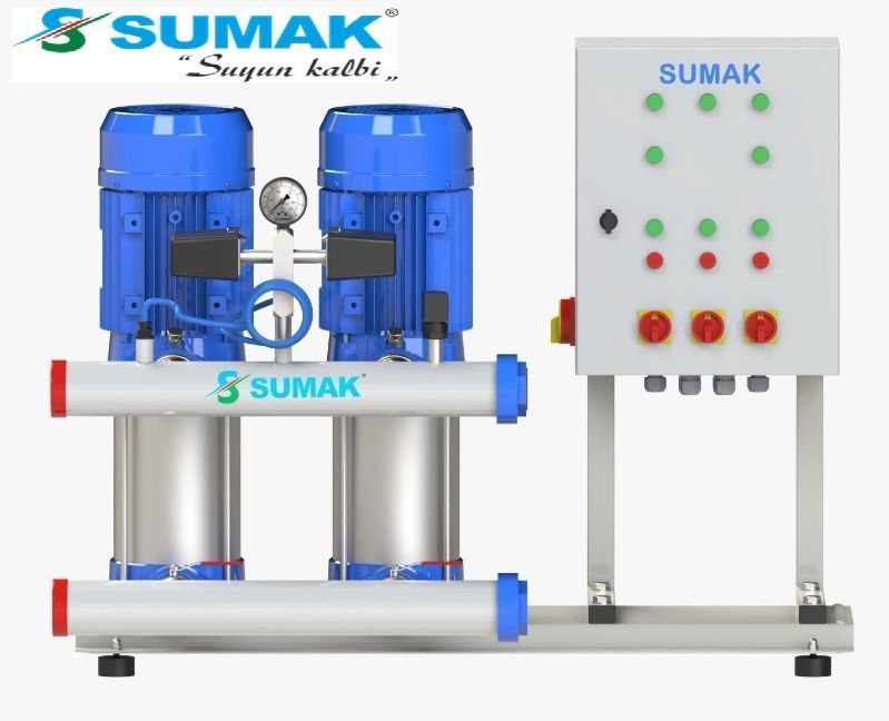 SUMAK, SHT8B 400/10 PFK, 2x3 KW, 380V, 2900 d/d, ÇİFT POMPALI, FREKANS KONTROLLÜ HİDROFOR
