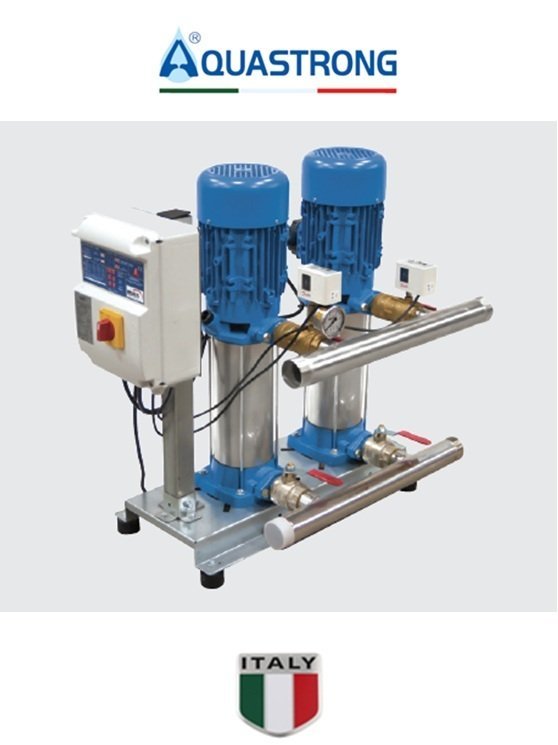 Aquastrong DC2 EVP10H-5/5.5 T 2x7.5Hp 380V Çift Pompalı Dikey Hidrofor