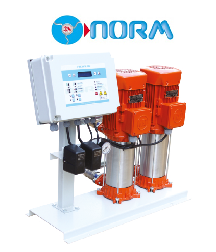 NORM NBH 2/1208 T 2x4 HP 380V DÜŞEY ÇİFT POMPALI TAM OTOMATİK PAKET HİDROFOR