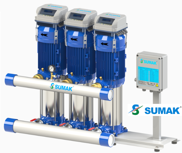 SHT16C 750/7 FK 3x7.5 HP 380V ÜÇ POMPALI DÜŞEY MİLLİ FREKANS KONTROLLÜ HİDROFOR