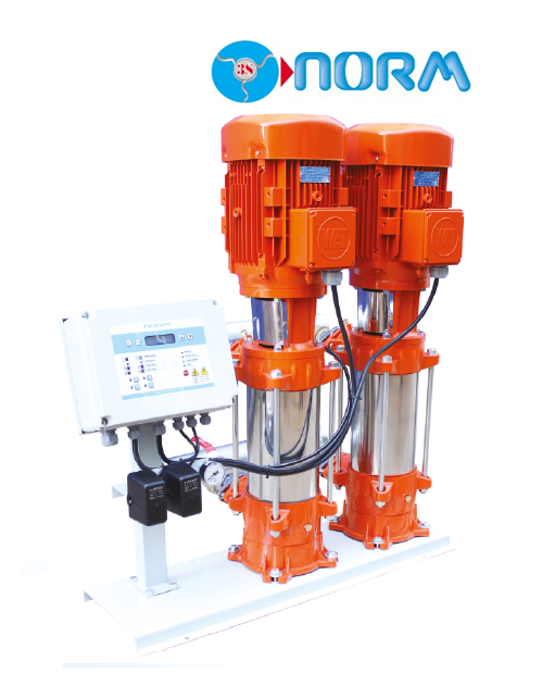 NORM NBH 2/1608 T 2x20 HP 380V DÜŞEY ÇİFT POMPALI TAM OTOMATİK PAKET HİDROFOR