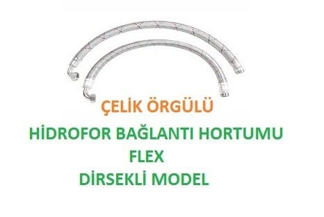 2 '' 50 cm DİRSEKLİ TİP ÇELİK ÖRGÜLÜ HİDROFOR BAĞLANTI HORTUMU (FLEX)