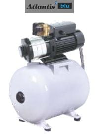 Atlantis Blu KDNR 4-5M-ST 1.5Hp 220V Paslanmaz Çelik Fan ve Difüzörlü Yatık Çok Kademeli Paket Hidrofor (SS 304) - Yatık Tanklı 50 litre Değişebilir Membranlı