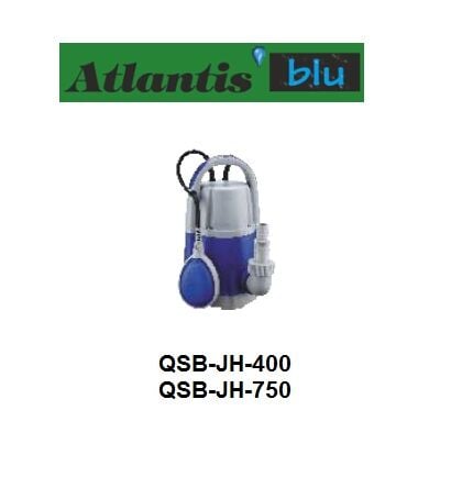 Atlantis Blu QSB-JH-400 400W 220V Plastik Gövdeli Temiz Su Drenaj Dalgıç Pompa (Alttan Çıkışlı) - OKYANUS SERİ