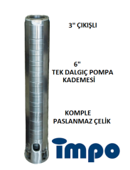 İMPO SS 630/27 - 30 HP TEK PASLANMAZ ÇELİK FANLI  DALGIÇ POMPA KADEMESİ