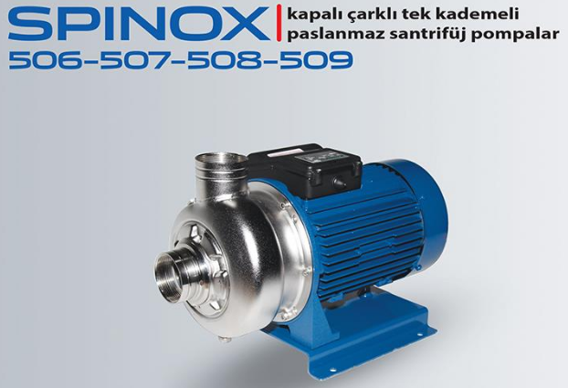 STAR SPİNOX 506-M - 1.5 HP 220V KOMPLE PASLANMAZ KAPALI ÇARKLI SANTRİFÜJ POMPA