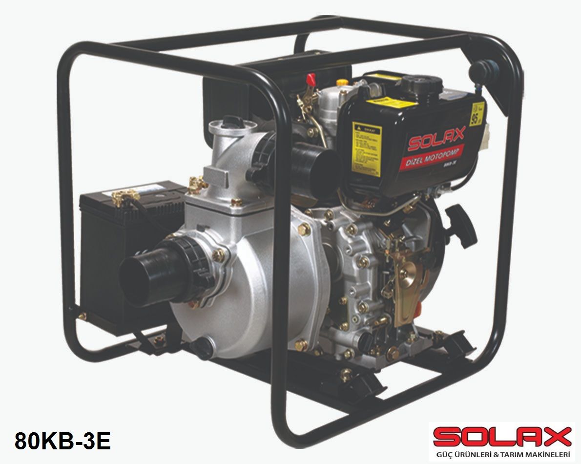 SOLAX 80KB-3E 3'' DİZEL İPLİ MARŞLI MOTOPOMP (SU MOTORU / AKÜSÜZ)