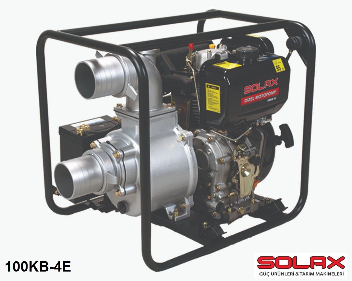 SOLAX 100KB-4E 4'' DİZEL İPLİ MARŞLI MOTOPOMP (SU MOTORU / AKÜSÜZ)