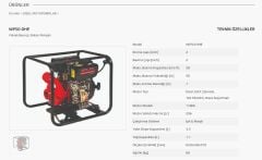 SOLAX WP-50DHE   2''X 2'' DİZEL İPLİ MARŞLI YÜKSEK BASINÇLI MOTOPOMP (SU MOTORU / AKÜSÜZ)