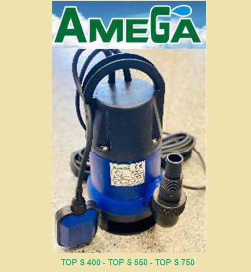 Amega TOP S 550 550W Plastik Gövdeli Açık Fanlı Az Kirli Pis Su Drenaj Dalgıç Pompa