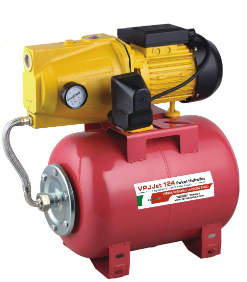 VORTEX VPJ JET 124 - 1.HP 220V 24 LT YATIK TANKLI PAKET HİDROFOR