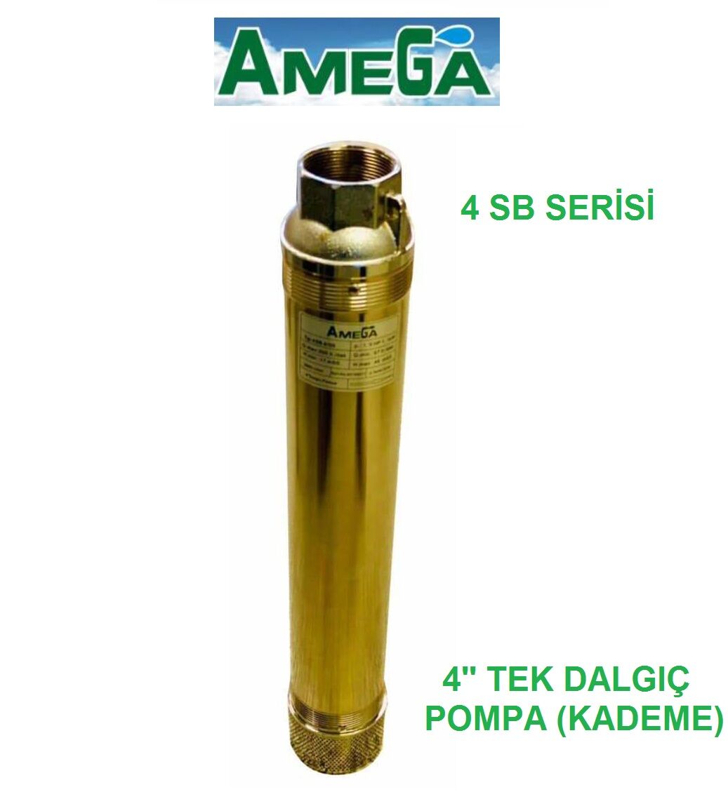 Amega 4 SB 4/34 4Hp 4\'\' Noril Fanlı Derin Kuyu Çıplak Tek Dalgıç Pompa (Pompa Kademe)