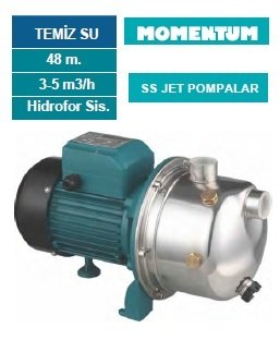 Momentum PJm101C 1Hp 220V Paslanmaz Gövdeli Jet Pompa