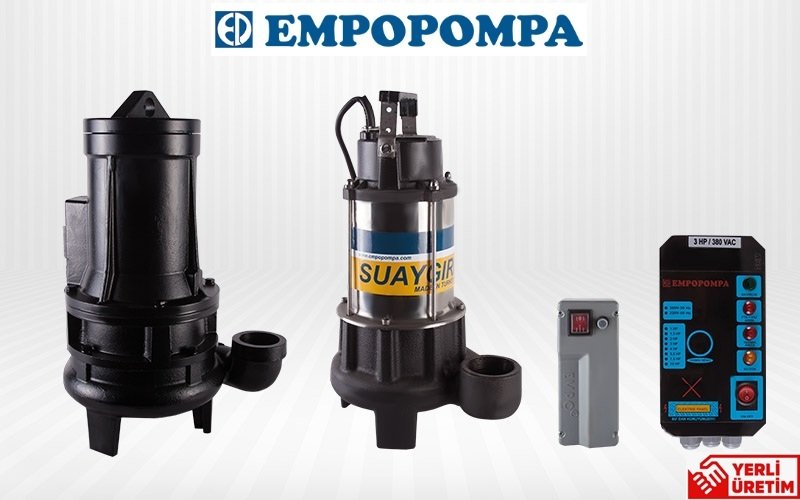 Empo SU AYGIRI-400 TK 4 Hp 380V Döküm Gövdeli Parçalayıcı Bıçaklı Pis Su Dalgıç Pompa (PANOLU)