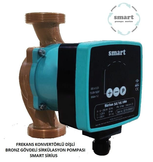 SMART DN 25 SİRİUS BRONZ GÖVDE FREKANS KONTROLLÜ DİŞLİ ECO DESIGN SİRKÜLASYON POMPASI - Özel fiyat teklifi için bizi arayınız.
