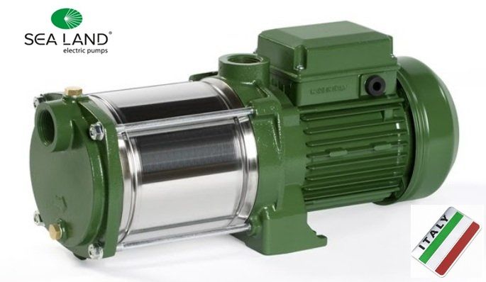 Sea Land MK 120 M   1.2Hp 220V Paslanmaz Çelik Fanlı Yatık Milli Çok Kademeli Pompa