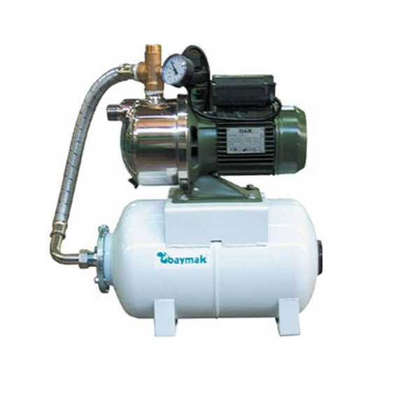 DAB JETİNOX 82 M - 0.8 HP 220V 20 LT TANKLI PASLANMAZ ÇELİK GÖVDELİ HİDROFOR ( 3 KAT - 4 DAİRE )
