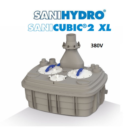 SANİHYDRO SANİCUBİC 2 VX T  ATIK SU TAHLİYE CİHAZI - birden fazla klozet (max 10 adet) banyo, mutfak ve çamaşırhane nin atık suları 380V - ÇİFT POMPA VORTEX TRİFAZE