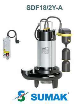 SDF 18/2Y-A 1.8 HP 220V ASANSÖR FLATÖRLÜ  AZ KİRLİ SU  DALGIÇ POMPA