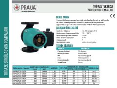 Prana  HP 65/150 340T  DN 65  380V  Tek Hızlı Flanşlı Tip Sirkülasyon Pompası