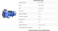 SUMAK,  DSM220/2,  2.2Hp,  220v Kendinden Klapeli Santrifüj Pompa